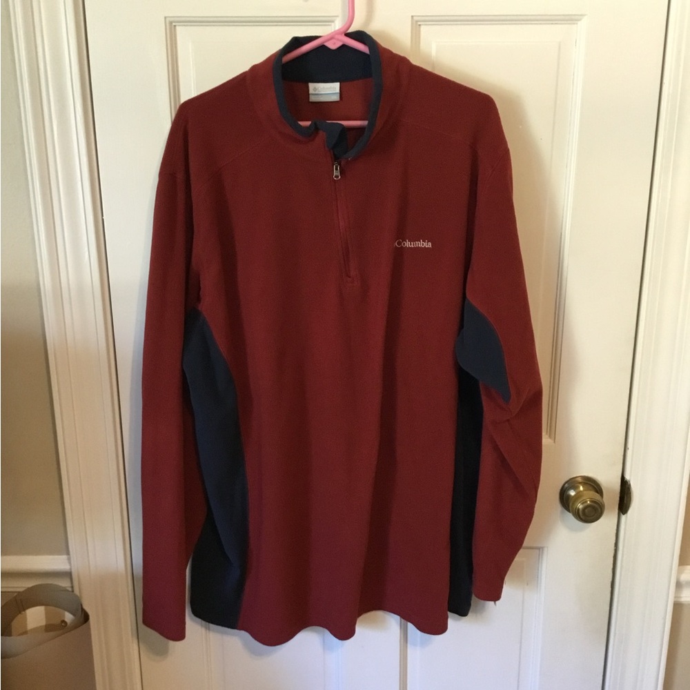 Columbia Burgundy and Navy Quarter-Zip Pullover